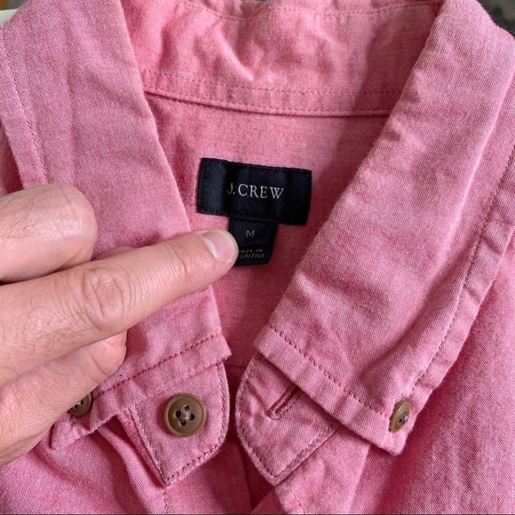 J. Crew Men’s Lightweight Cotton Button Shirt Pink Size Medium - Picture 6 of 7